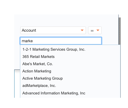 Auto-Suggest for Account field