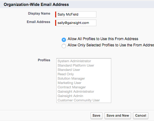 Edit Organization-Wide Email Addresses 