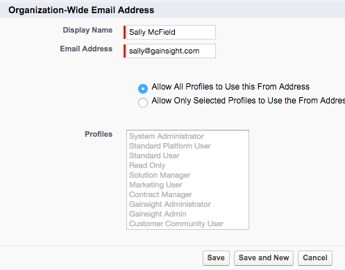 Edit Organization-Wide Email Addresses