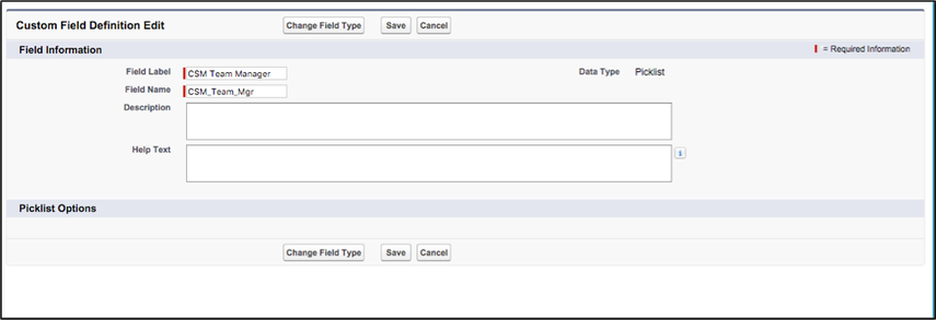 Configure "CSM Team Manager" Custom Field (optional)
