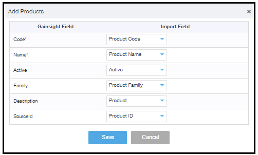Loading Products from a Salesforce Object
