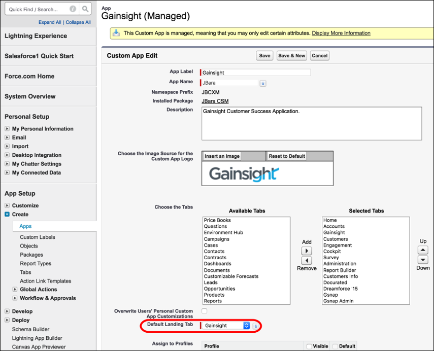 Customize Default Home Page in Gainsight