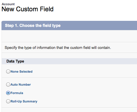 Choosing Field Type