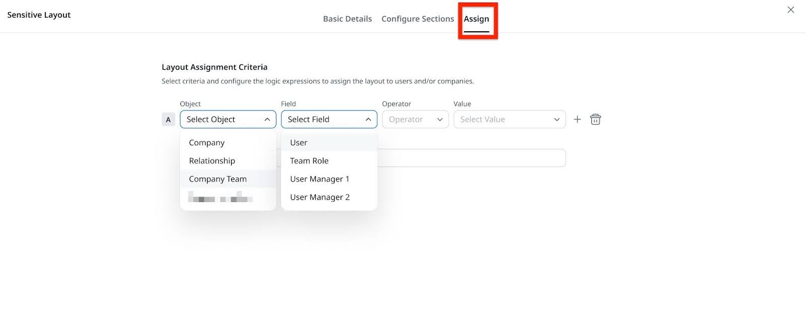 Assign layouts page based on Company teams