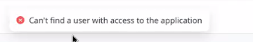 Error message that comes up when you can't find user