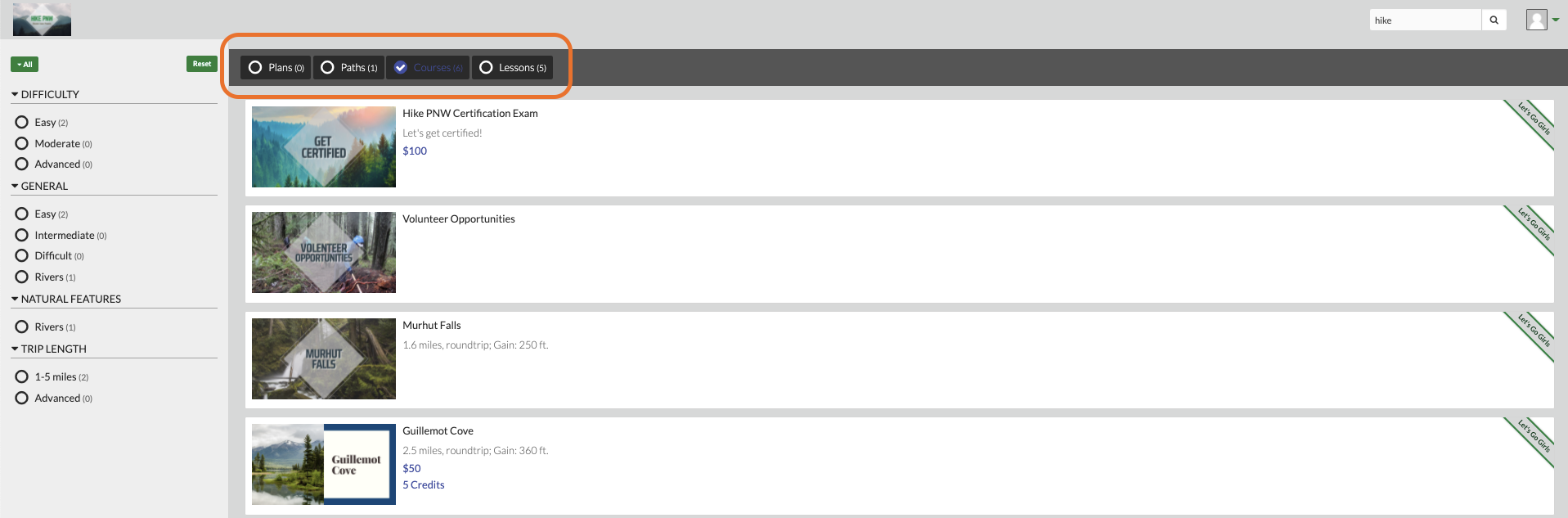 Screenshot showing Understand catalog search
