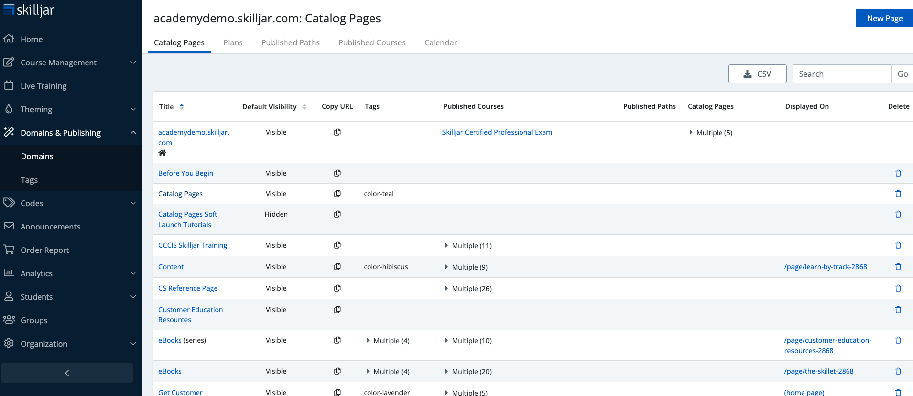 Screenshot showing Enable catalog search and search behavior