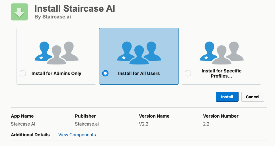 Install for all users and install option