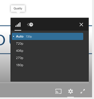 Screenshot showing JW Player video controls: