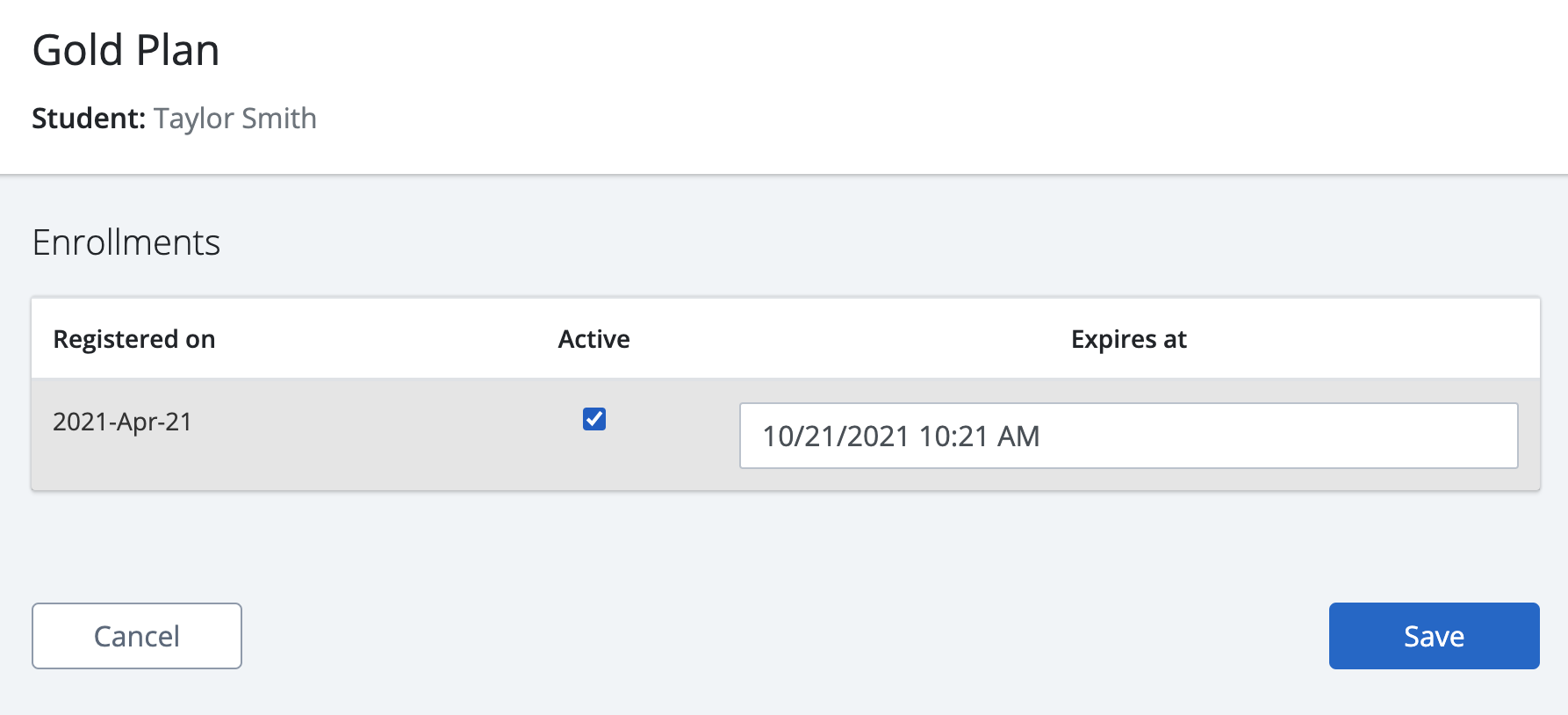 Skilljar interface screenshot