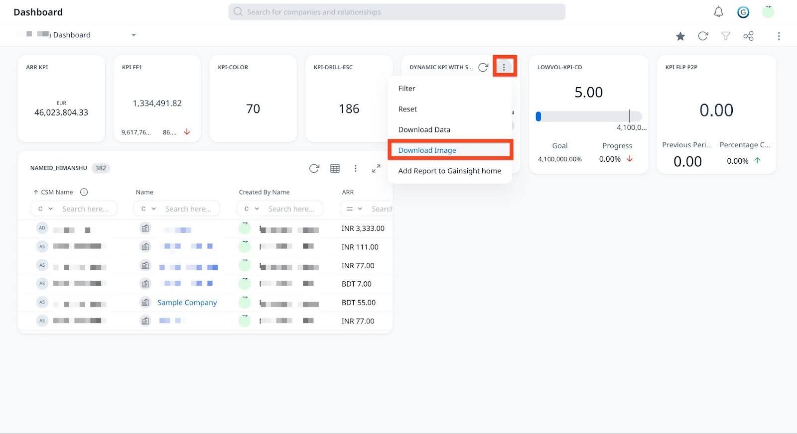Download Image option in dashboards.