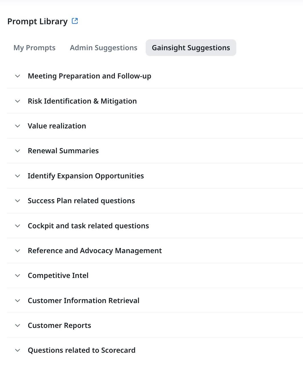 Review and manage suggested prompts from Gainsight