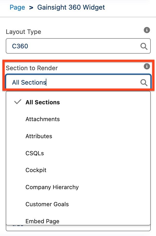 Sections to render option with All Sections.