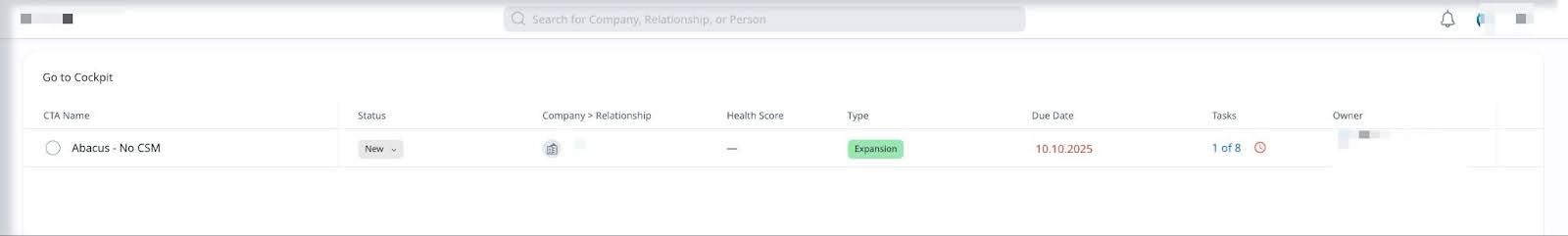 how a shared CTA appears when a Gainsight User clicks the link