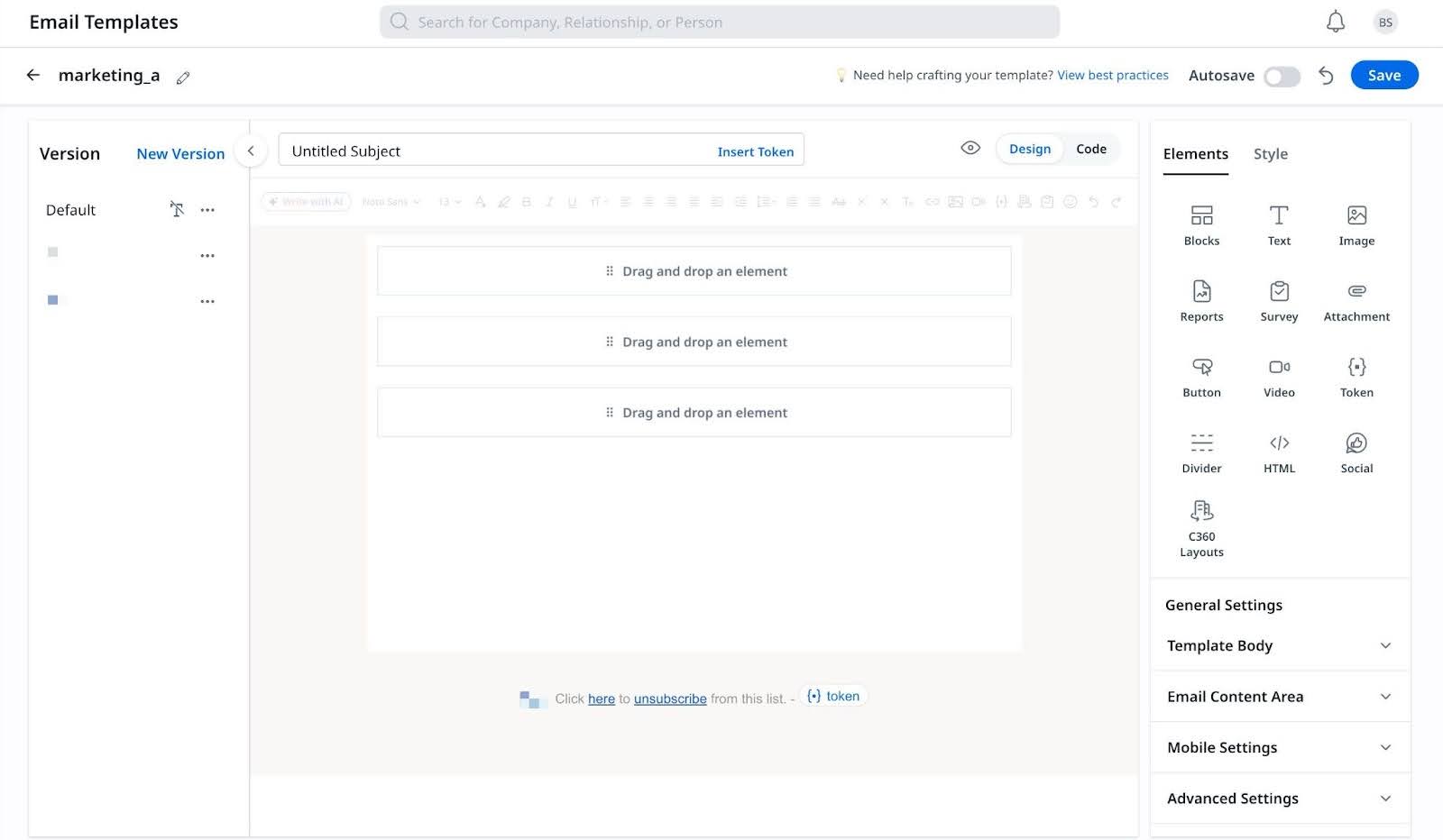 Email template builder design.