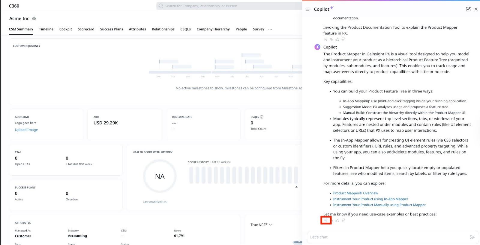 share Copilot-generated responses through email directly from Customer 360