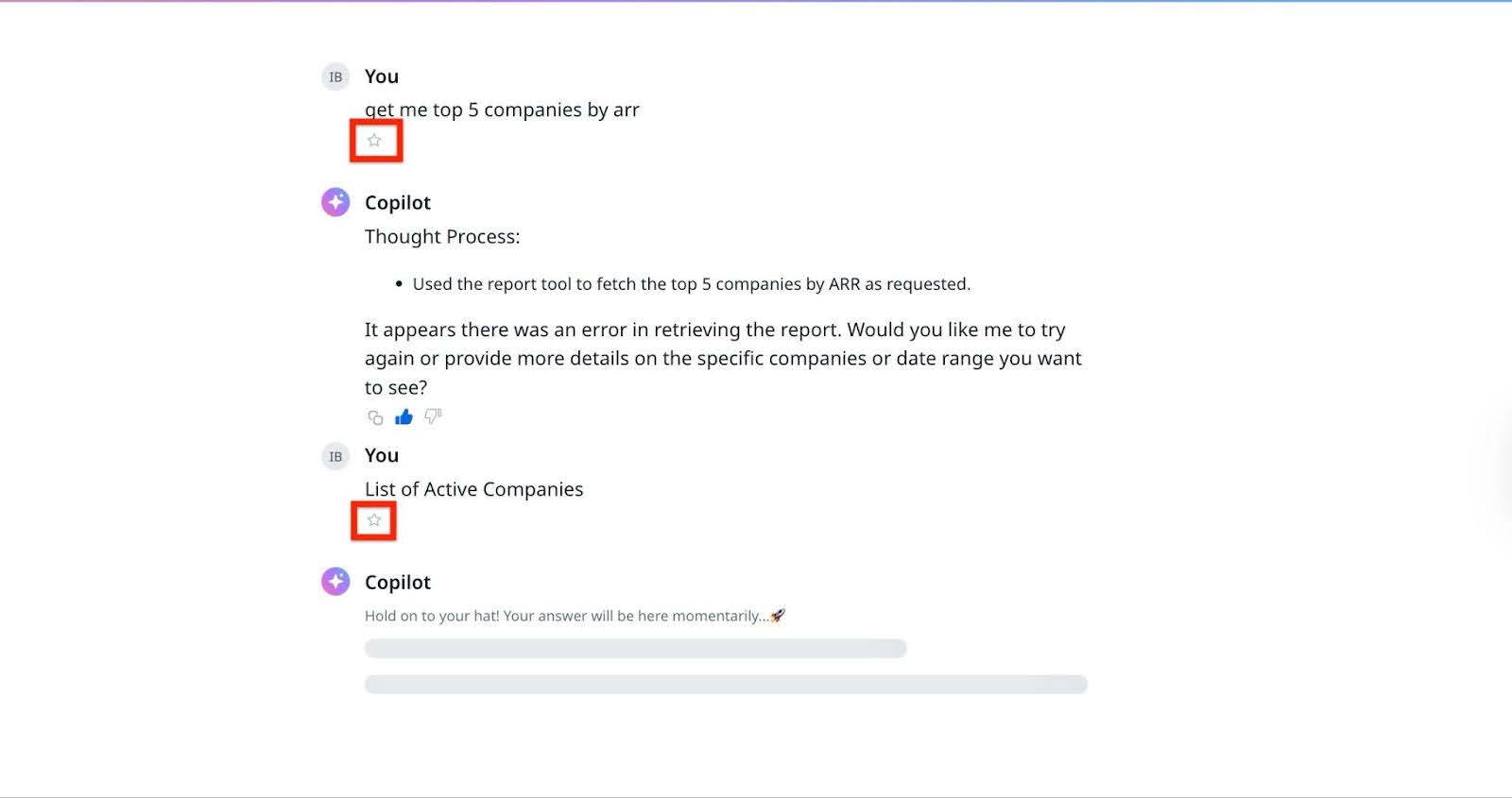 The Star icon is always visible, allowing users to save prompts to My Prompts instantly.