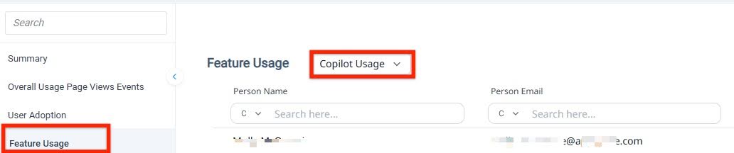 Admins can now track Copilot adoption across their organization using the Feature Usage dashboard