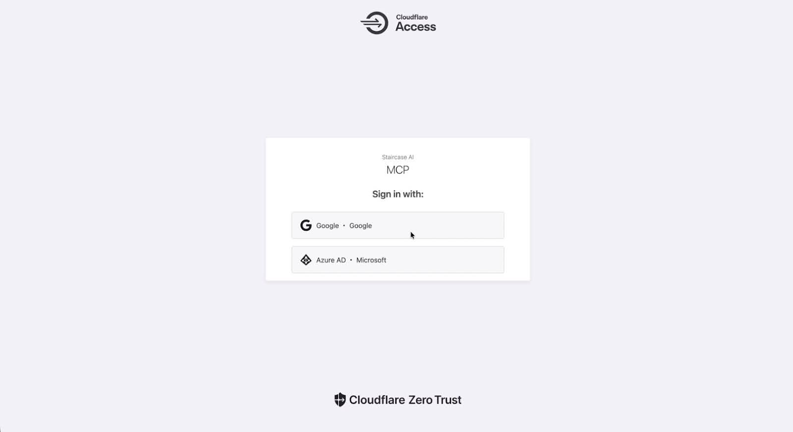 Cloudflare access page.