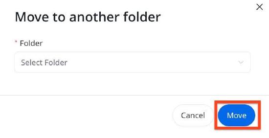 Move to another folder dialog box.