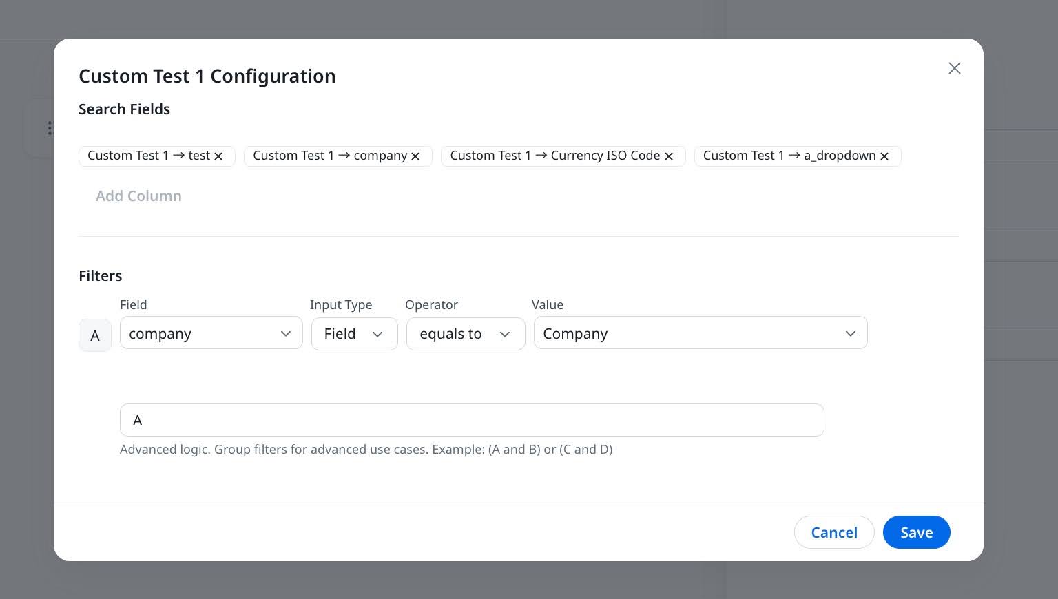 Use filters to limit the set of records that appear when CSMs search for linked object data