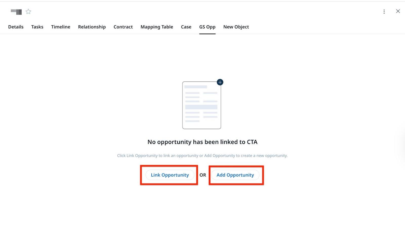 Add Opportunity or Link Opportunity