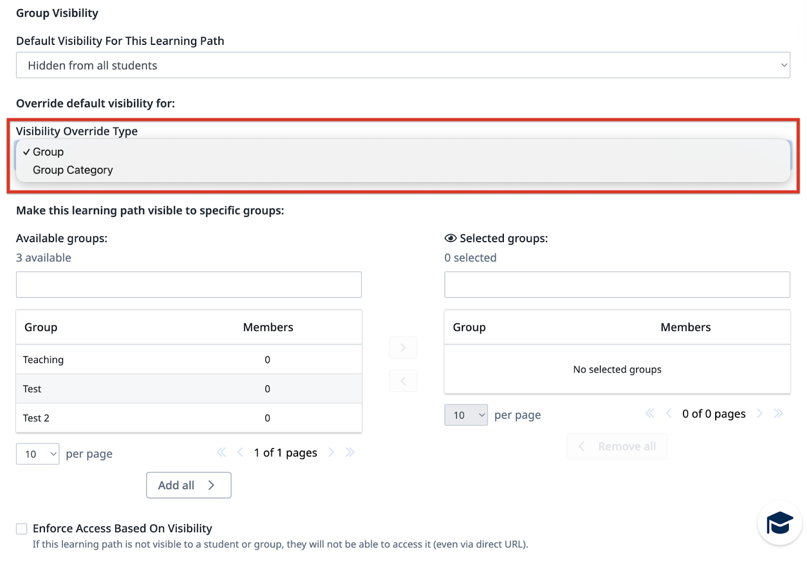 New Group Category filter 