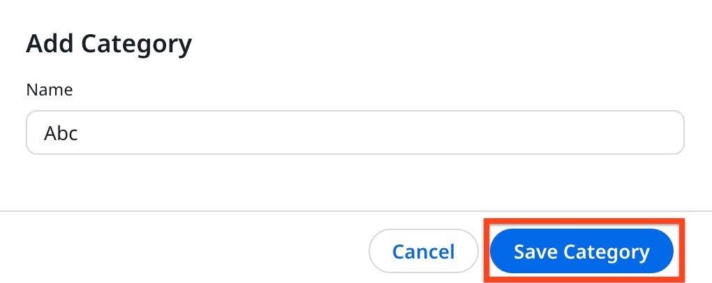 Add Category dialog box.