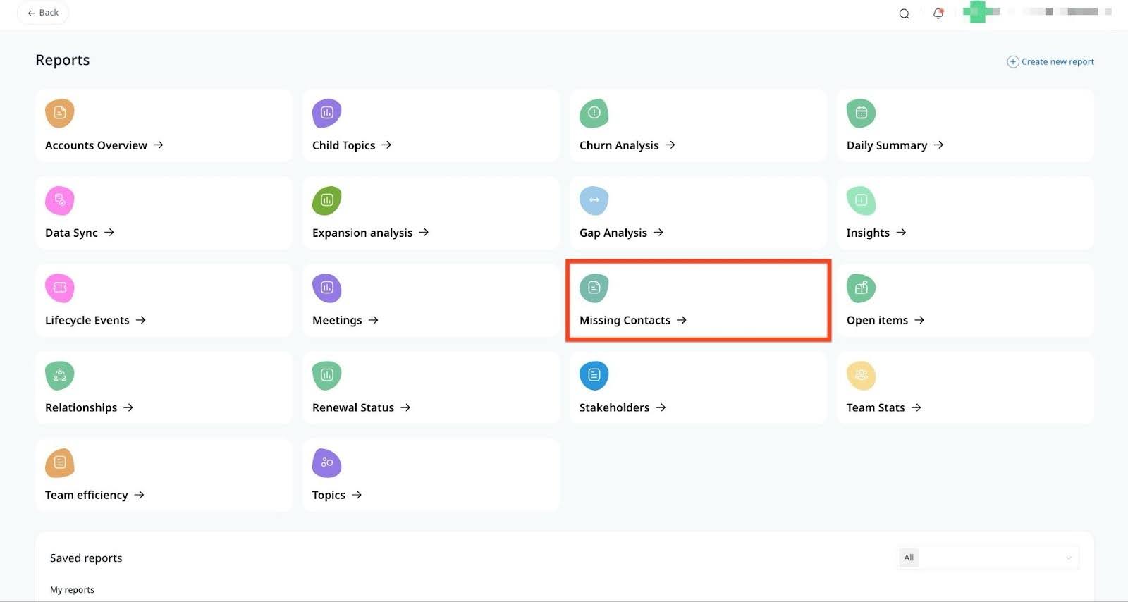Missing Contacts Report in Staircase AI.