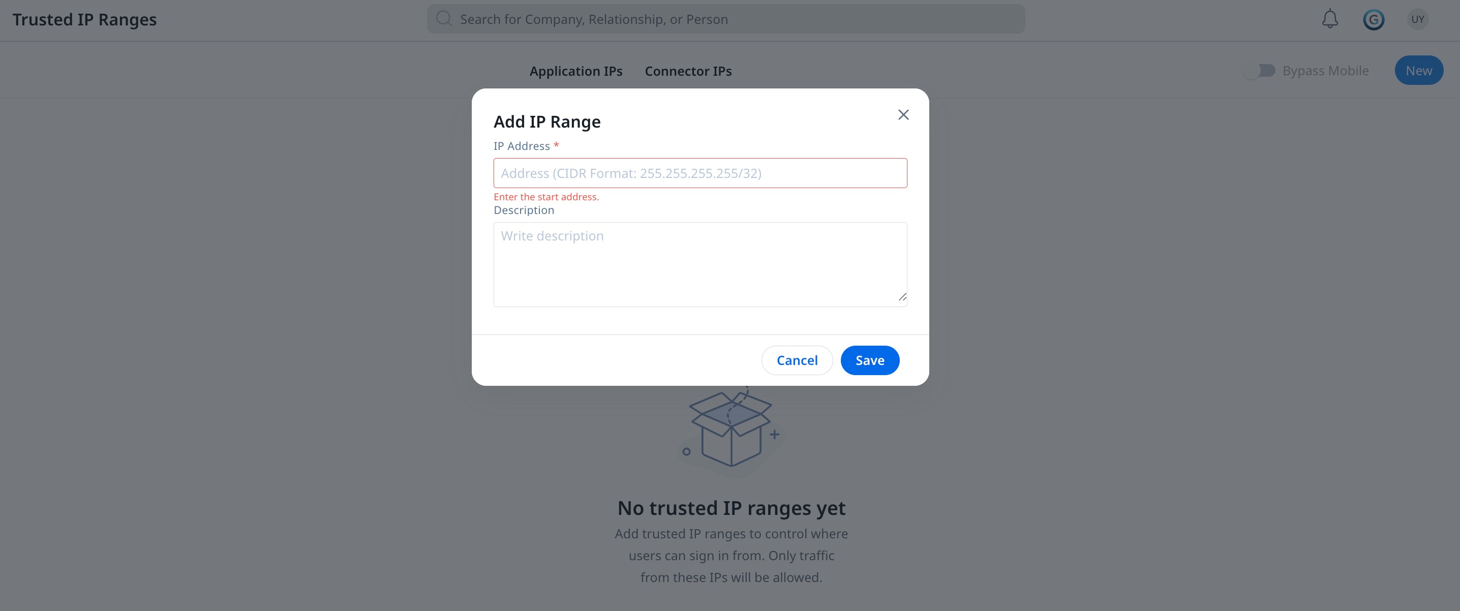 Add IP range