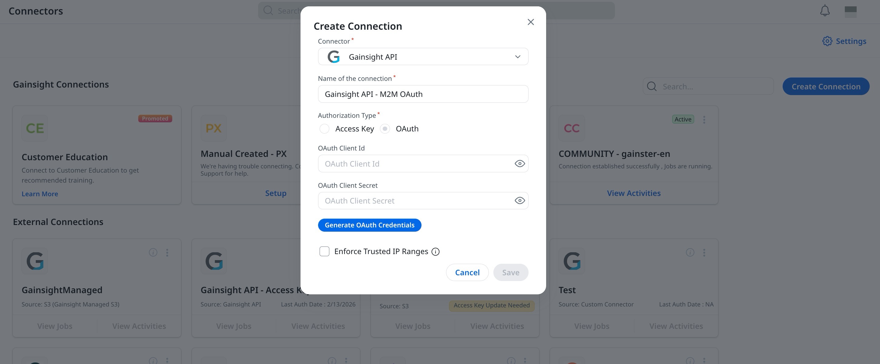 M2M-Oauth connection