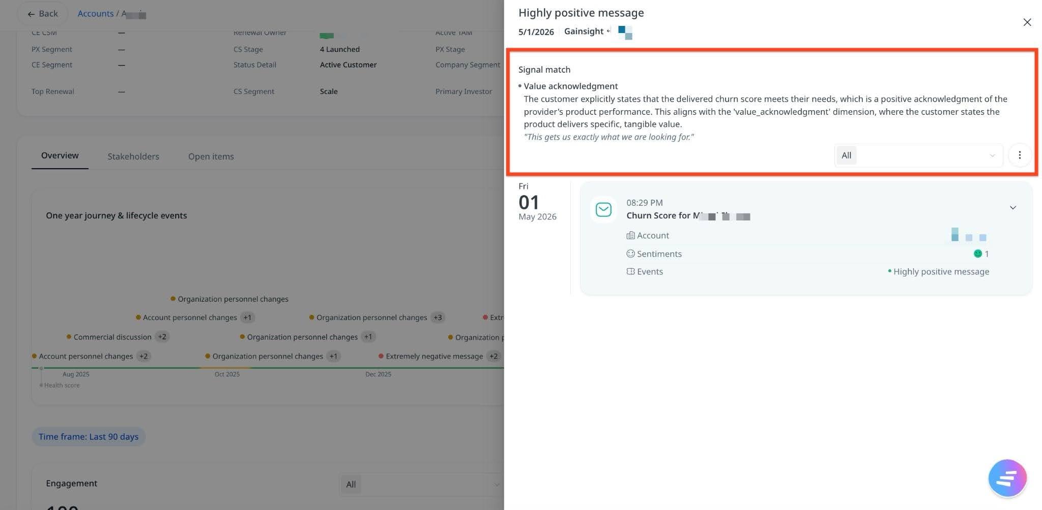 Signals in accounts page.