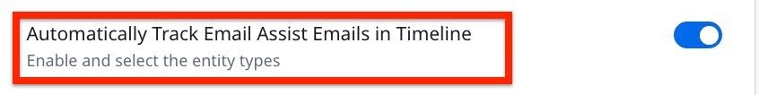 When turned on, emails sent through Email Assist are logged as activities in Timeline and appear in the CTA detail view