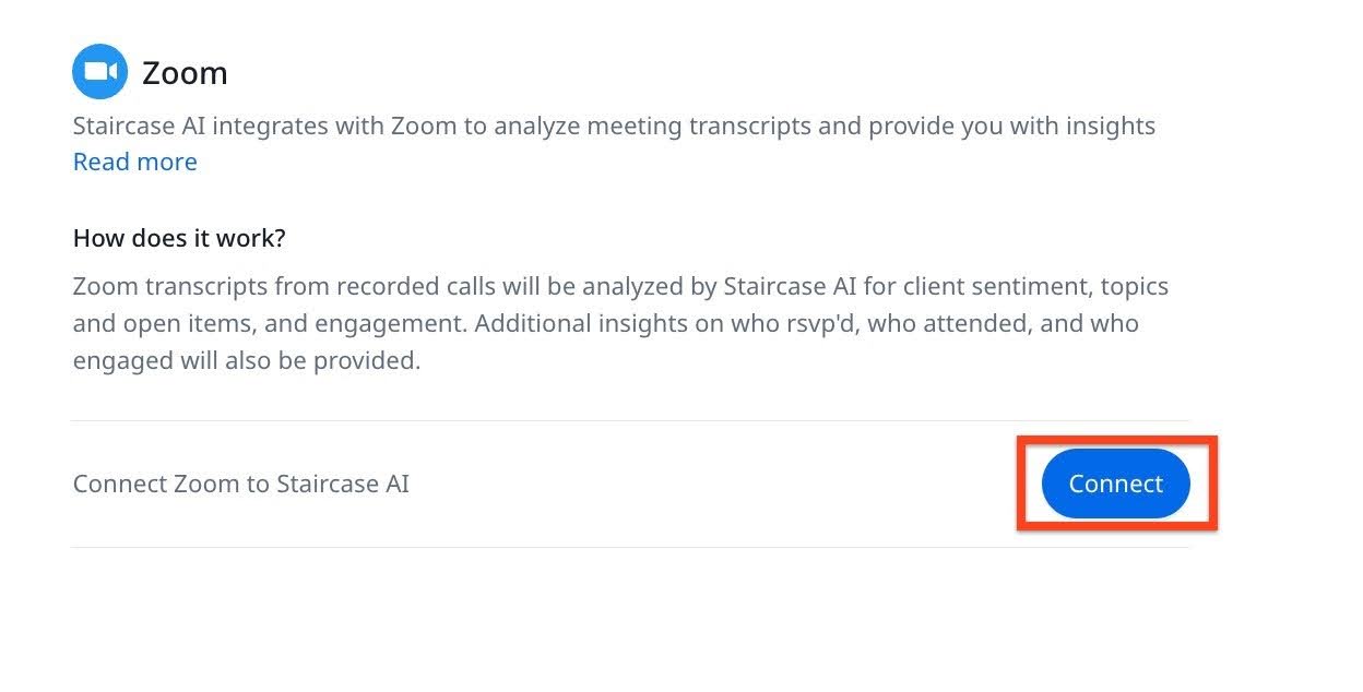 Connect option on zoom card.