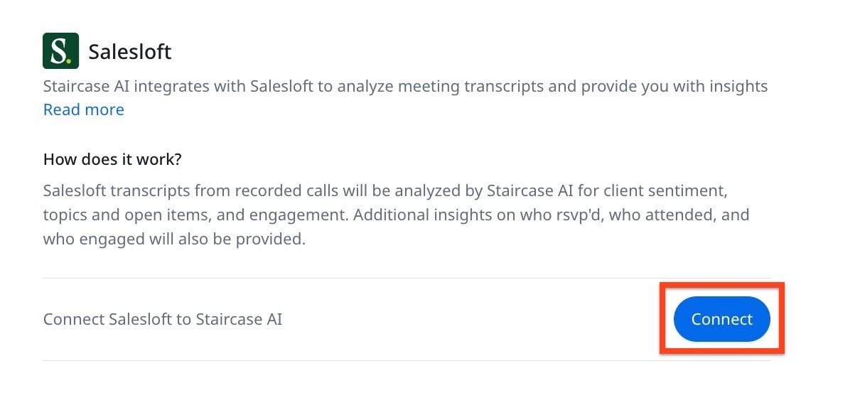 connect option in salesloft.