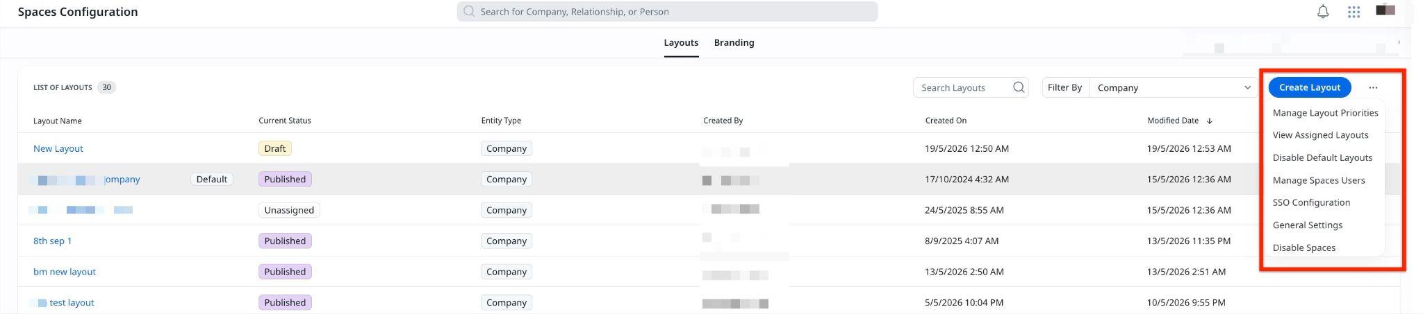 multiple layouts meet the assignment criteria for the same company
