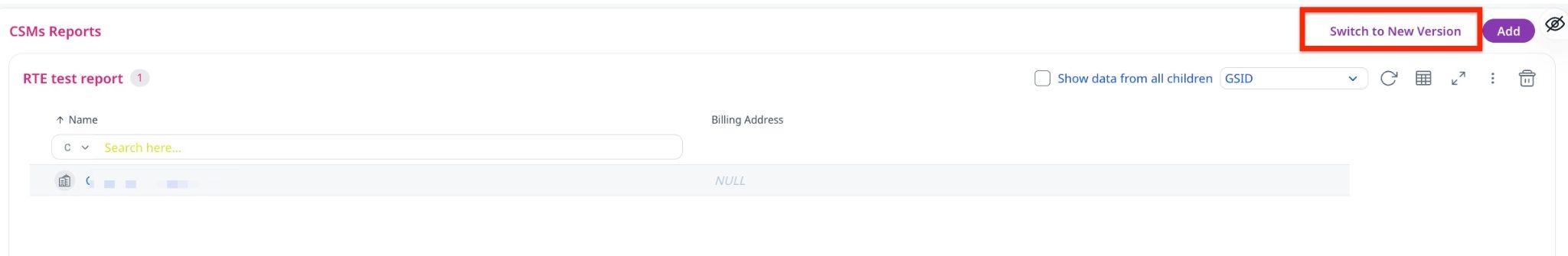 Switch to new version option is annotated