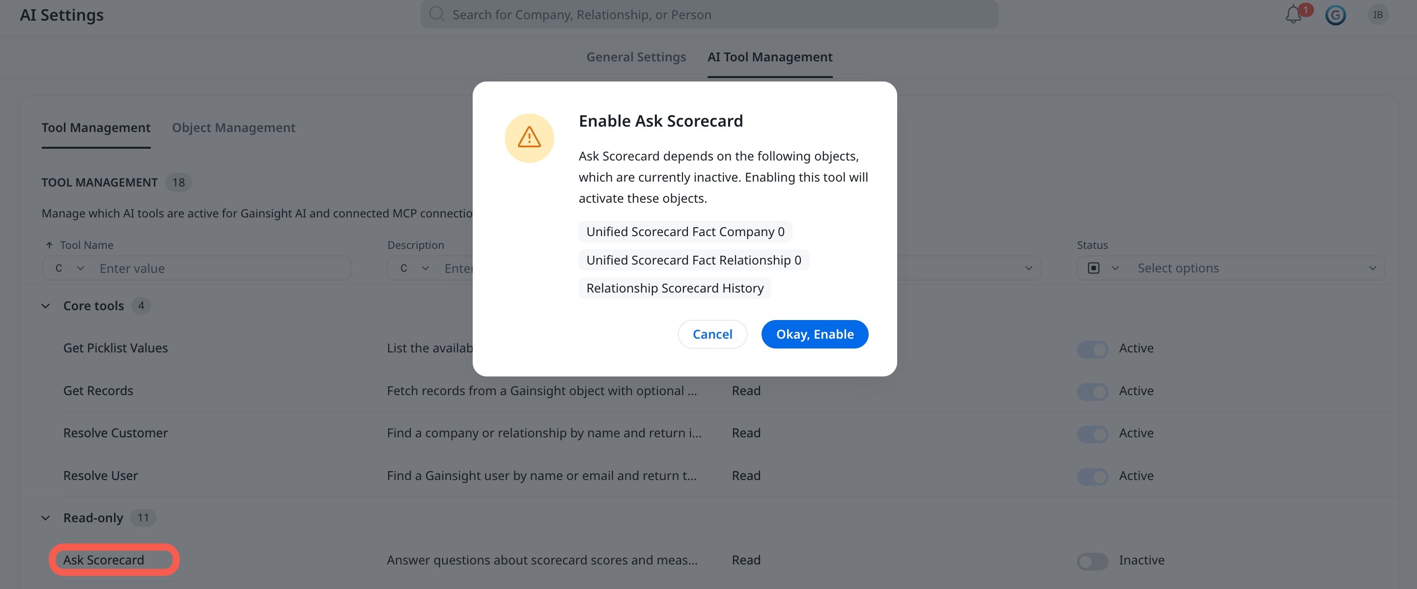 Dependent Objects on Tool