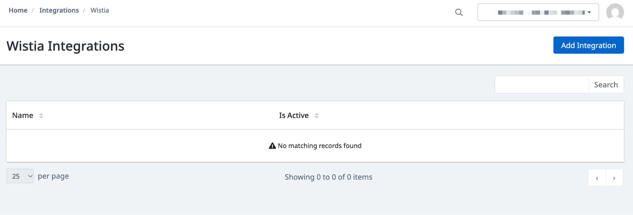 Wistia integration list page