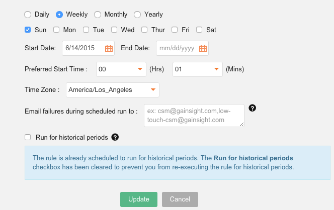 Step 2e - Edit/Confirm Schedule