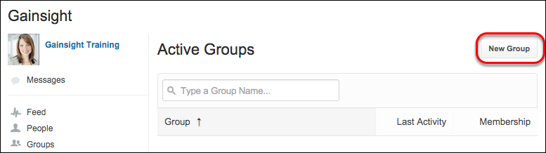Navigate to Chatter &gt; click Groups &gt; click New Group: