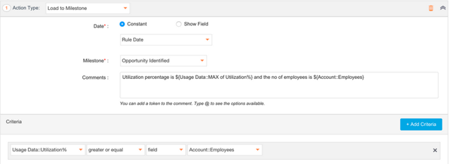 Comparison of Fields in Action Criteria