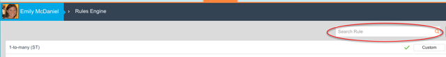 Search in Rules Engine Listing